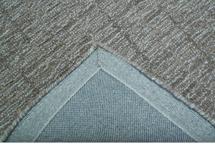 Custom Made Modern Style Brown Hand Tufted Wool Rug - The Rug Decor