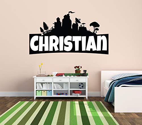 Custom Name Wall Decal - Famous Game - Wall Decal for Home Bedroom Nursery Playroom Decoration (Wide 40"x22" Height)