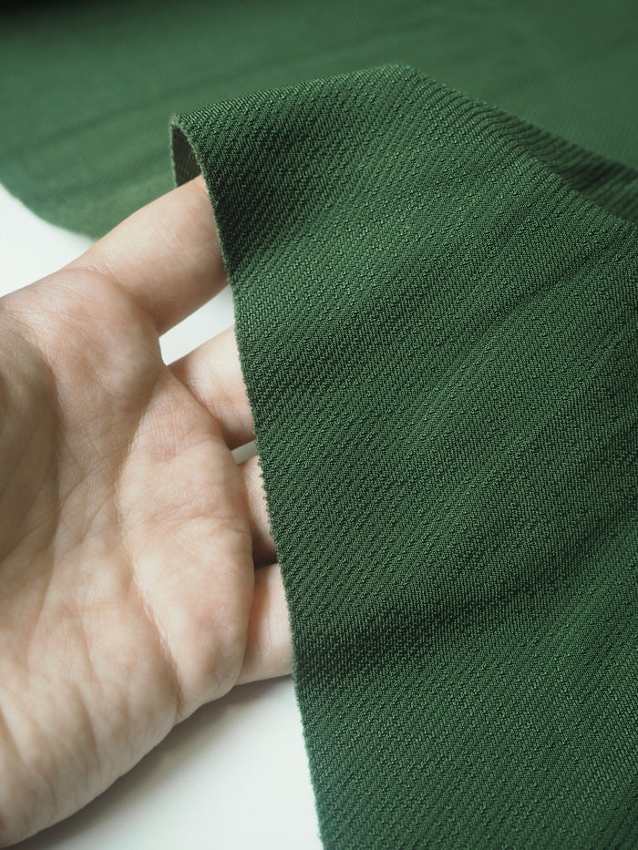 Deep Olive Viscose Satin Twill Jersey