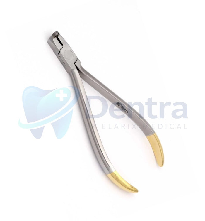 Dentra Orthodontic Distal End Cutter, Tungsten Carbide Inserts, Long Gold Handles SelfiMed UK