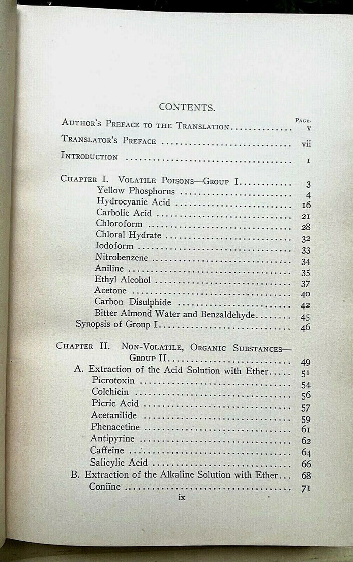 DETECTION OF POISONS & STRONG DRUGS - 1909 MEDICINE TOXICOLOGY NICOTINE CAFFEINE