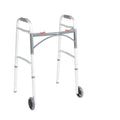 PreserveTech Deluxe Folding Two-Button Walker With 5" Wheels