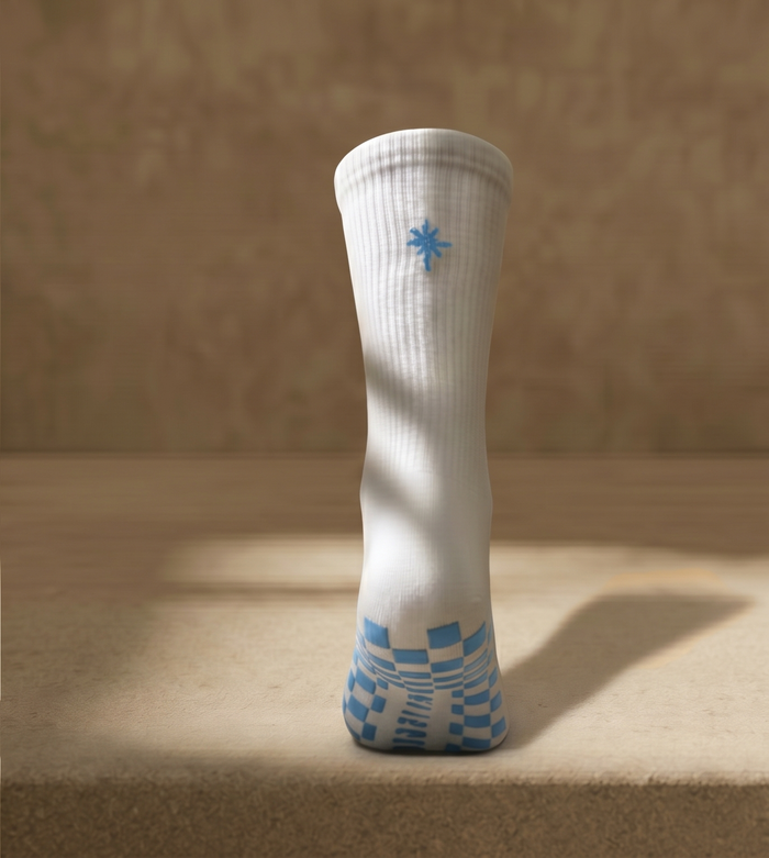 Eco Bamboo Pilates Grip Socks - Baby Blue Star