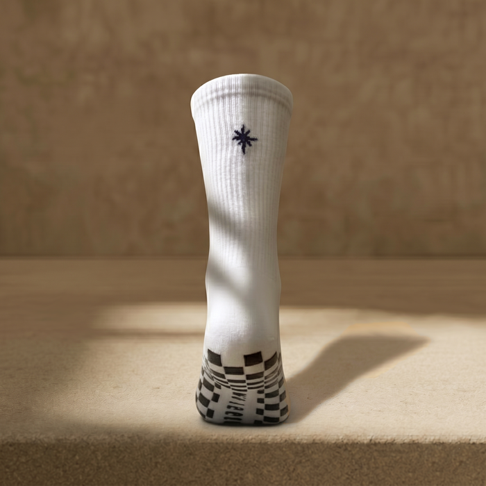 Eco Bamboo Pilates Grip Socks - Navy Star Crew