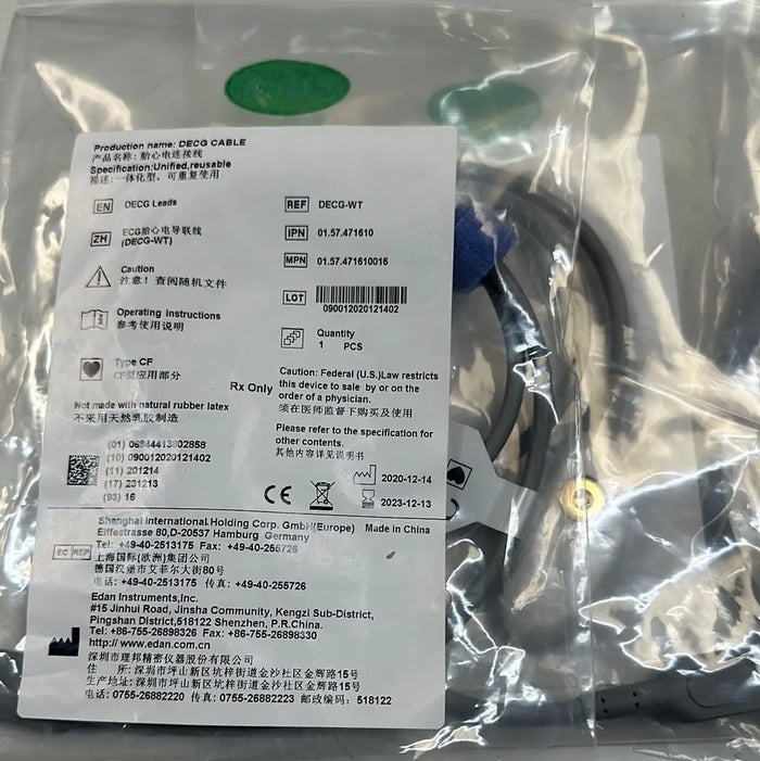 Edan DECG-WT reusable cable Vital Sign cable SelfiMed UK