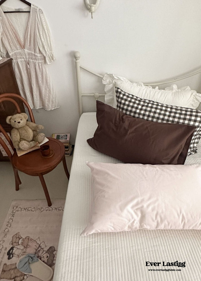 Ella Pure Cotton Pillowcases / Brown - Ever Lasting