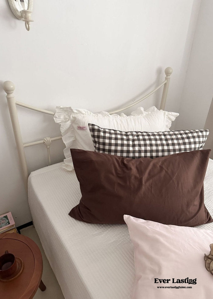 Ella Pure Cotton Pillowcases / Brown - Ever Lasting