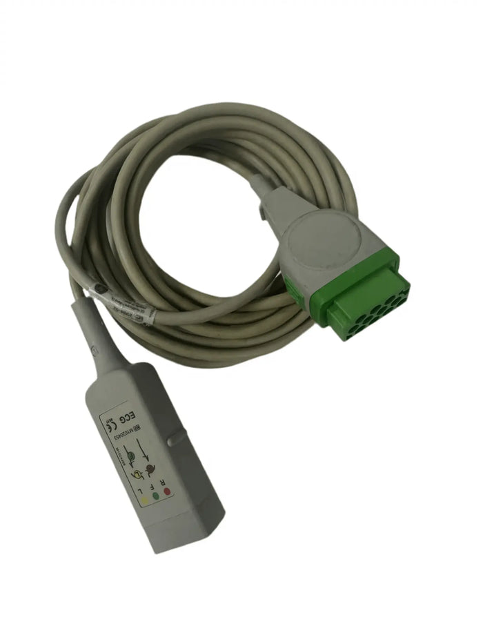 GE M1020453 ECG Trunk Cable 11 Pin 3 Leads with Patient Grabber Set 2070768-001 ecg trunk cable SelfiMed UK
