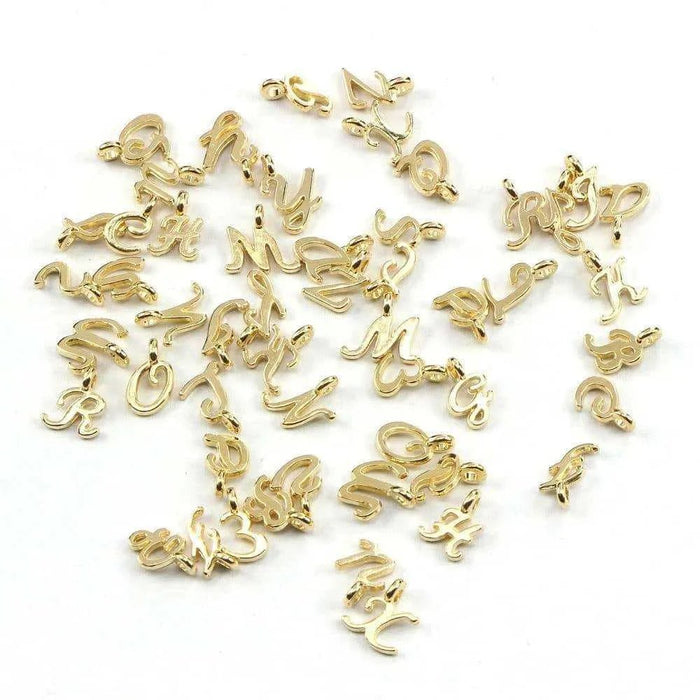 Gold Letter Charms Alphabet Pendants Bracelet Making DIY Necklace Jewelry Accessories Keychain Pendant Silver Letters Charm 26pcs