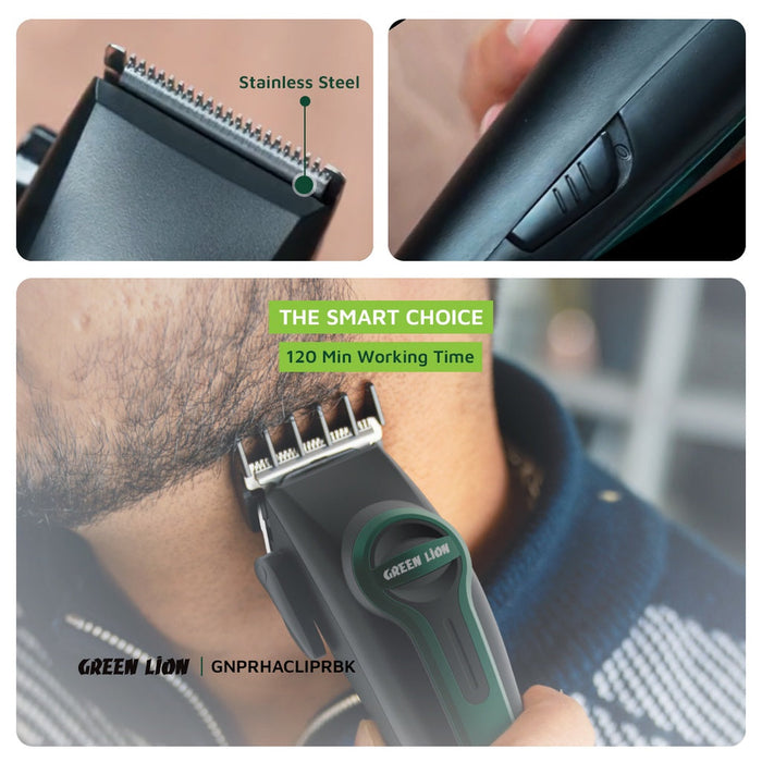 Green Lion Professional Hair Clipper Type-C Charging LED Indicator - Green