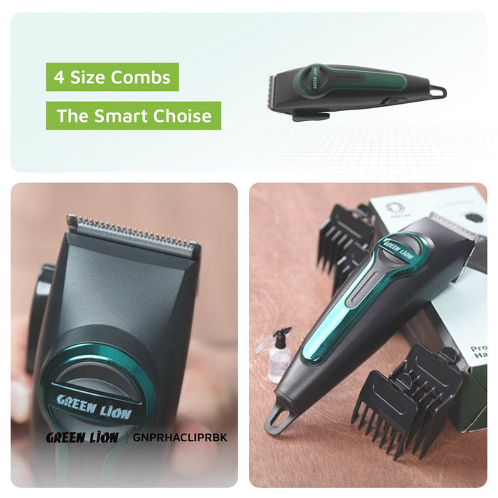Green Lion Professional Hair Clipper Type-C Charging LED Indicator - Green