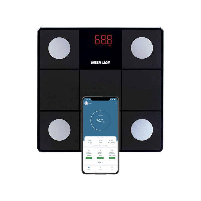 Green Lion Smart Body Scale Simple & Fashionable Pattern 24 Modes - Black