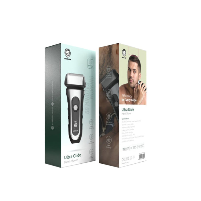 Green Lion Ultra Glide Shaver for Men Precision Grooming - Black/Silver