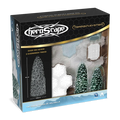 Heroscape: Terrain System The Snow Fields of Valhalla set featuring evergreen trees and hexagonal tiles
