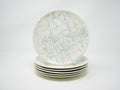 edgebrookhouse - Homer Laughlin Blue and Gray Hatch Salad Plates - Set of 6