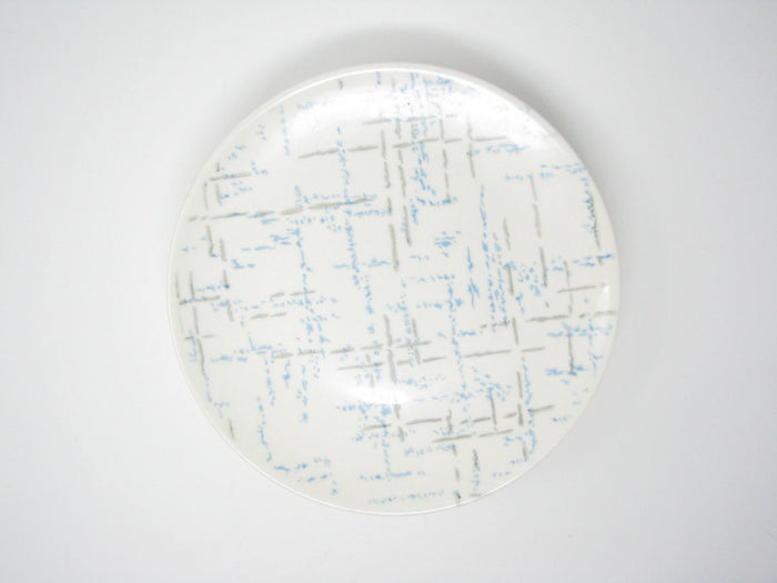 edgebrookhouse - Homer Laughlin Blue and Gray Hatch Salad Plates - Set of 6