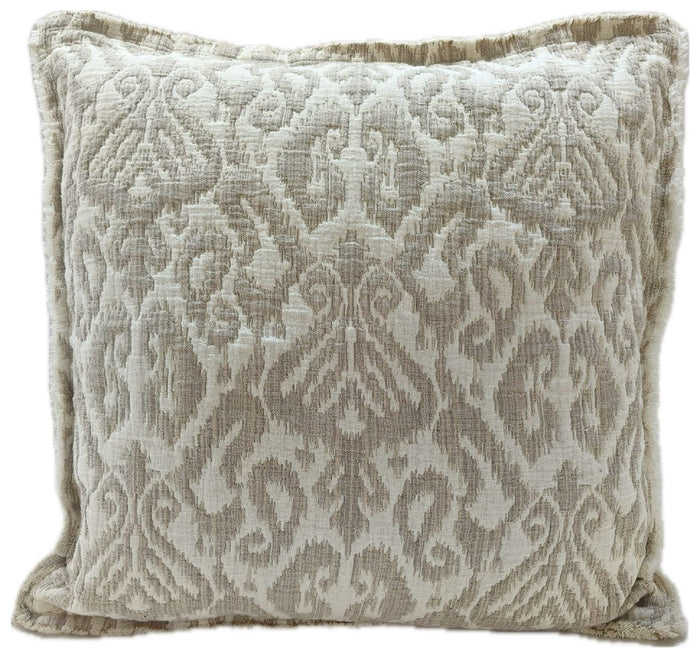 Decorative pillow with a textured pattern on a plain background