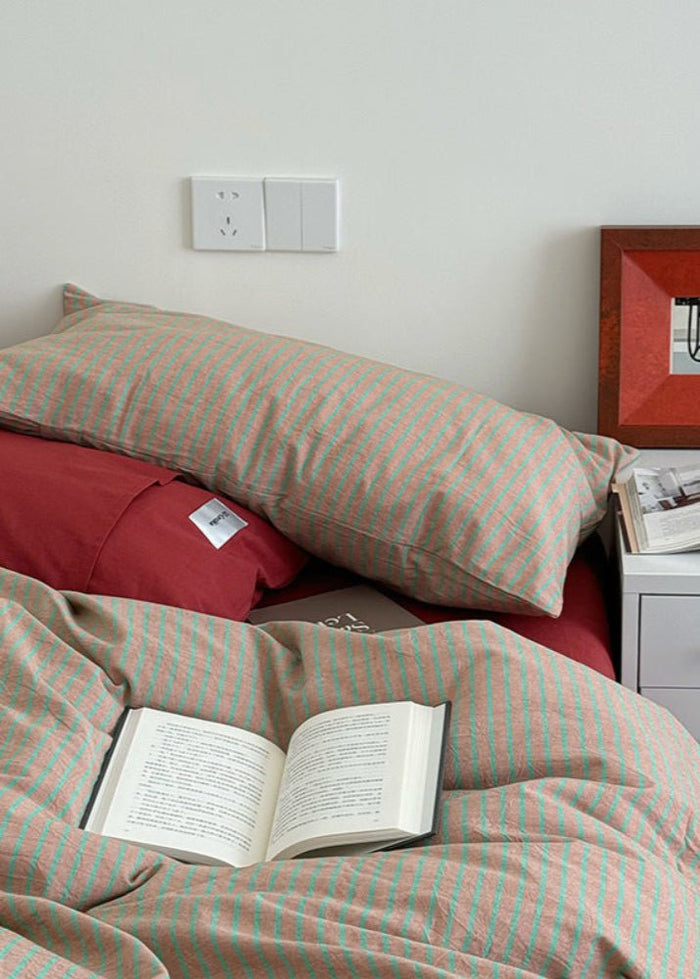 James Striped Bedding Set / Green - Ever Lasting