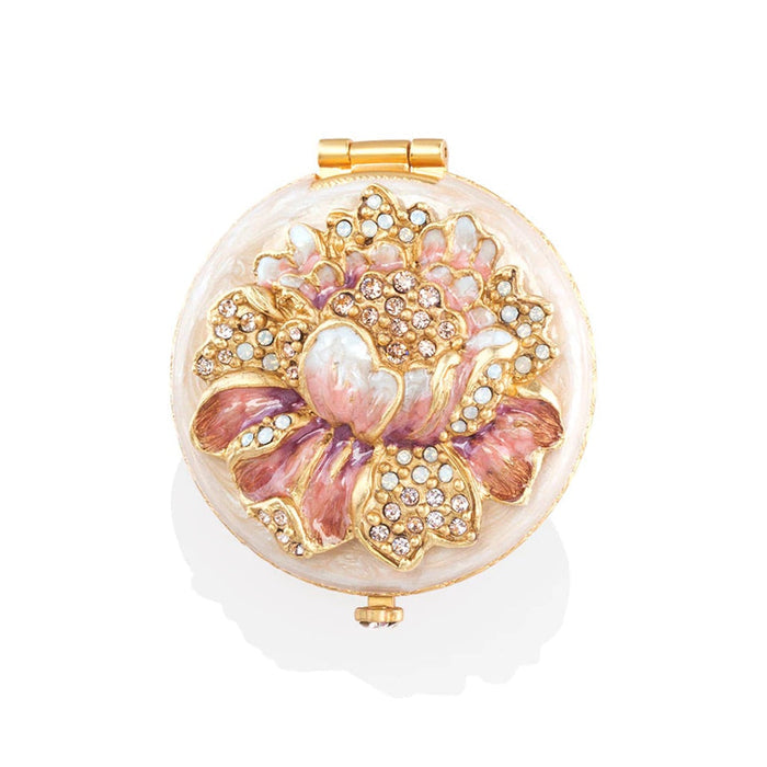 Jay Strongwater Angela Round Floral Compact Compacts Jay Strongwater