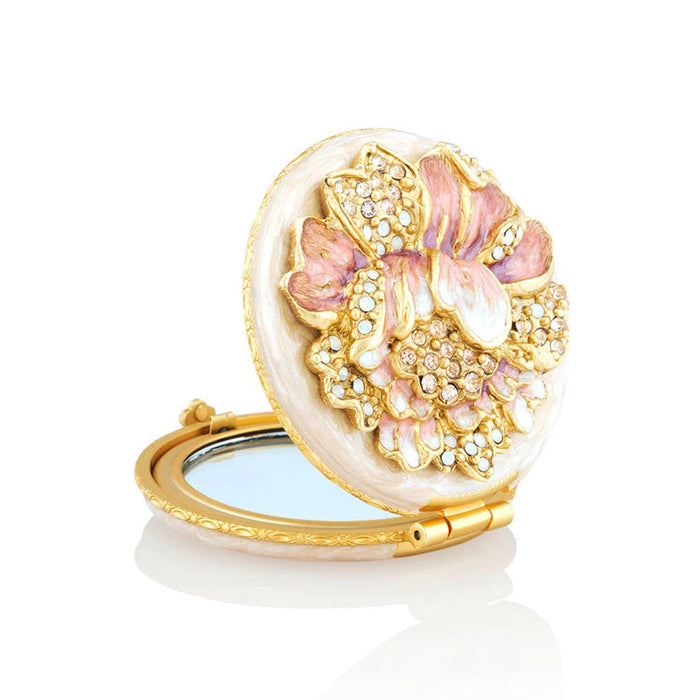 Jay Strongwater Angela Round Floral Compact Compacts Jay Strongwater