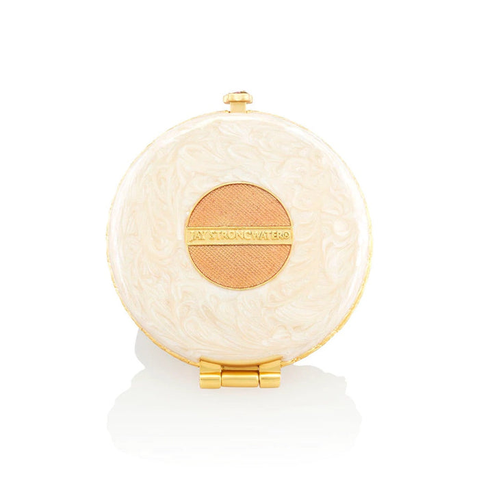 Jay Strongwater Angela Round Floral Compact Compacts Jay Strongwater