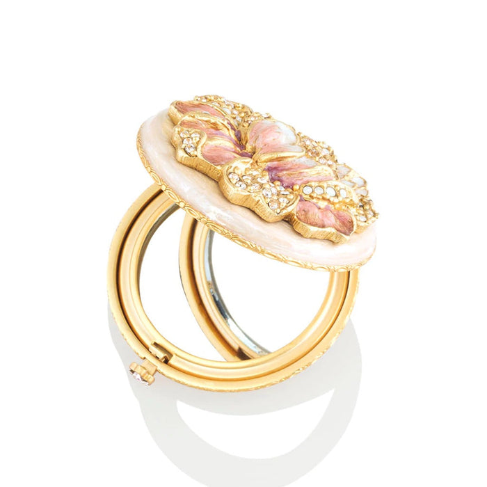 Jay Strongwater Angela Round Floral Compact Compacts Jay Strongwater