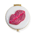 Jay Strongwater Monroe Lip Compact Pink/White Compacts Jay Strongwater