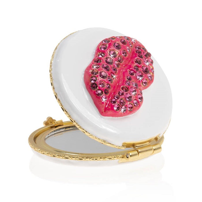 Jay Strongwater Monroe Lip Compact Pink/White Compacts Jay Strongwater