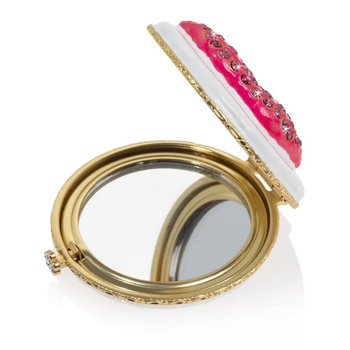 Jay Strongwater Monroe Lip Compact Pink/White Compacts Jay Strongwater
