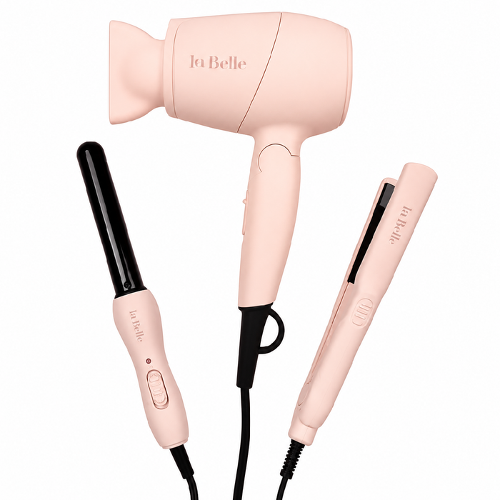 Labelle Mini Pink Collection Brush 3 Essential Devices in one Stylish and Portable Kit - Pink