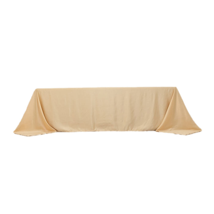 Beige tablecloth draped elegantly on a table