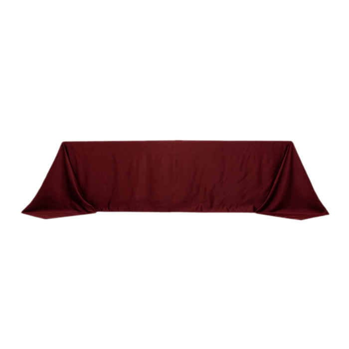 Burgundy tablecloth with elegant draping