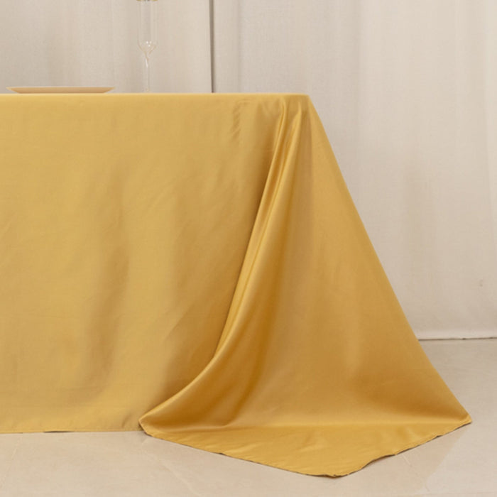 Yellow tablecloth draped elegantly on a table