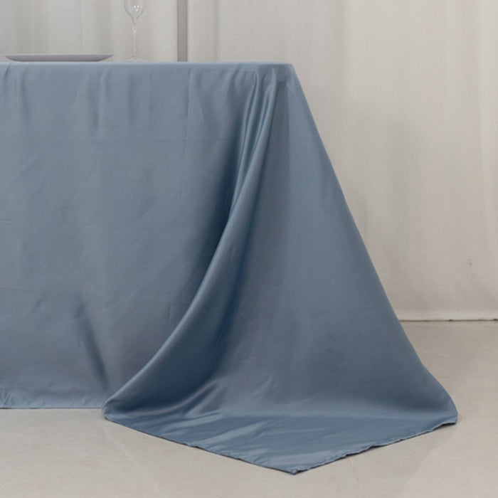 Blue tablecloth draped elegantly over a table.
