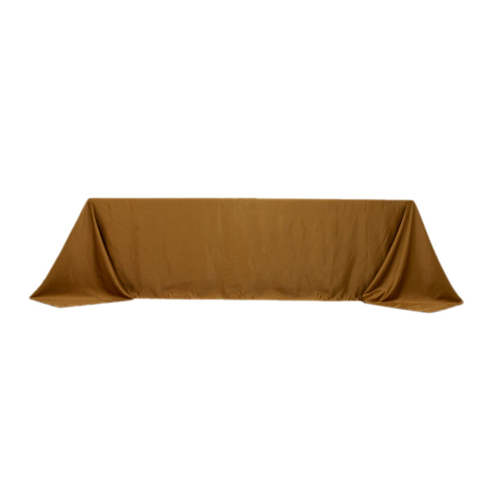 Brown tablecloth draped elegantly for table settings