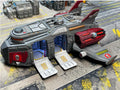 3d print of Lampart Dropship for battletech by Cross Electric Designs with detailed open doors and futuristic design
