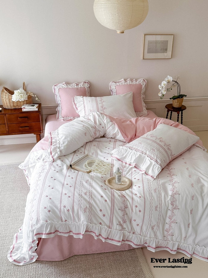 Large Pink Ruffle Square Pillowcase - Ever Lasting