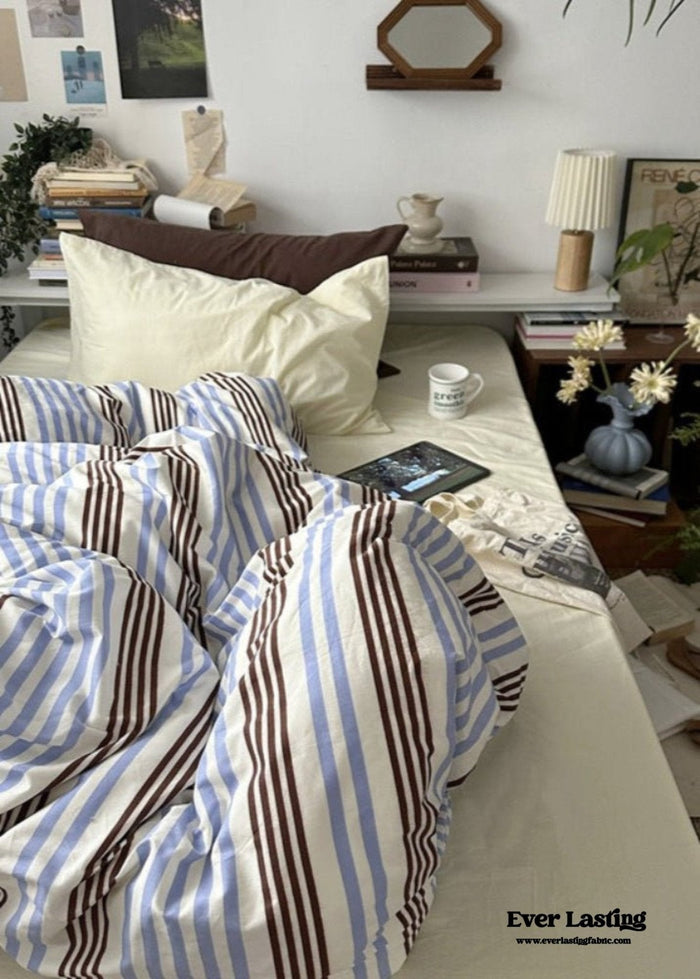 Liam Striped Bedding Set / Brown - Ever Lasting