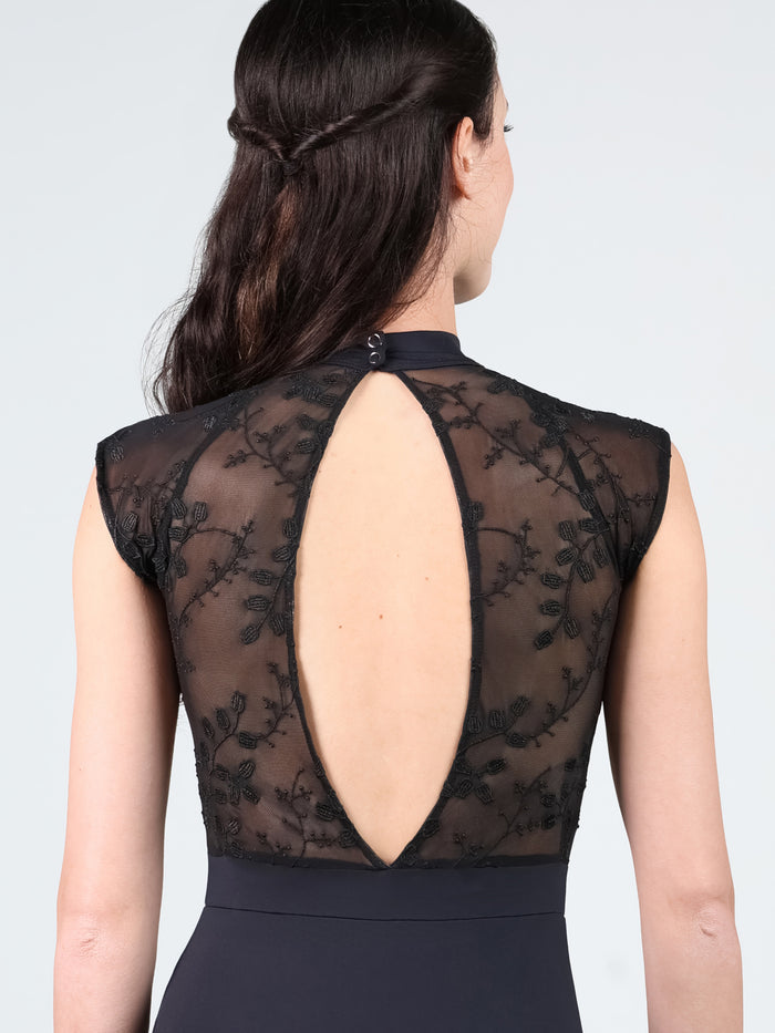 Lily of the Valley Overlay Cap Sleeve Leotard