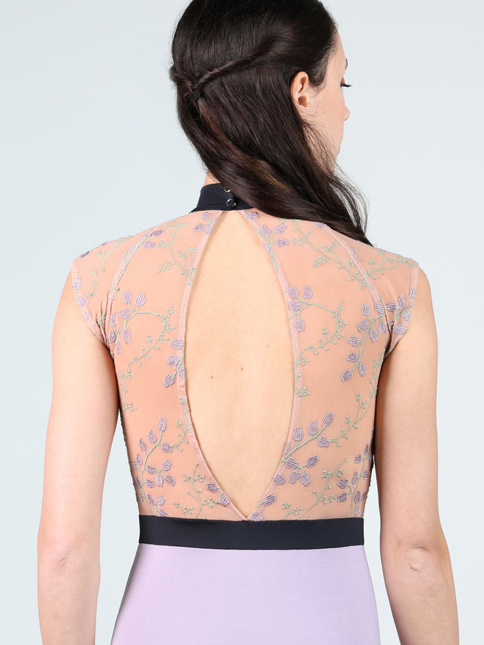 Lily of the Valley Overlay Cap Sleeve Leotard