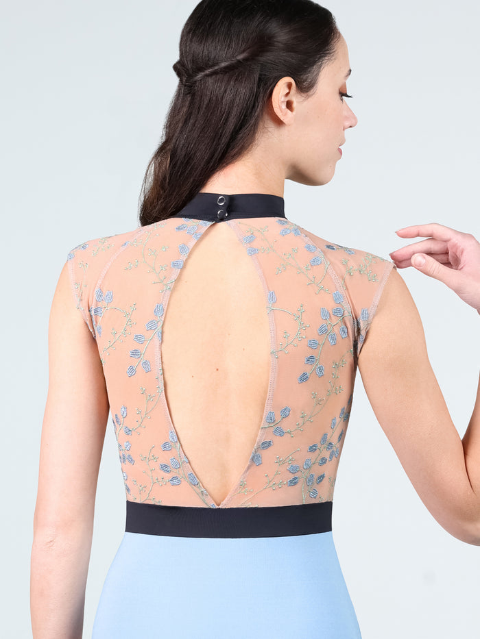 Lily of the Valley Overlay Cap Sleeve Leotard