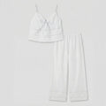 - Ever Lasting - Luminae Cotton V - Neck Pajama Set / White - Pajamas - Ever Lasting