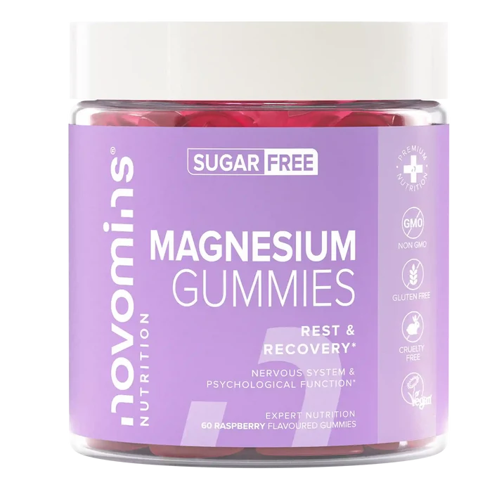 sugar free novomins gummy magnesium supplements for rest and recovery with magnesium citrate