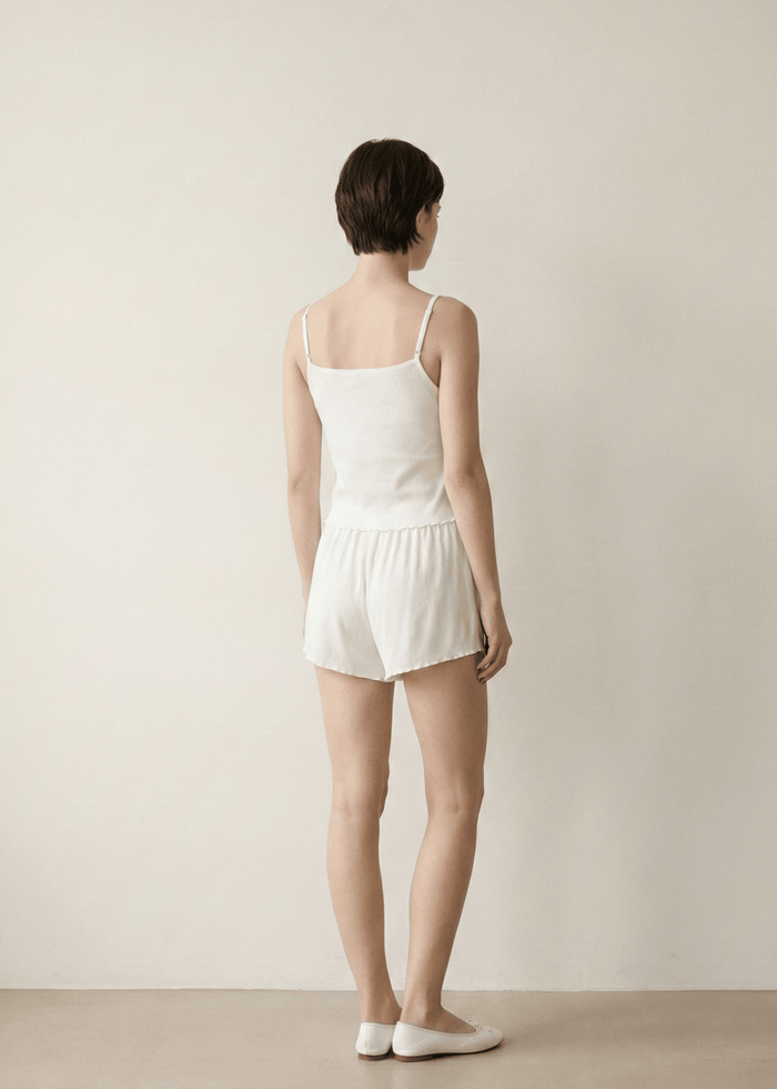 - Ever Lasting - Marlowe Sling V - Neck Pajama Set / White - Pajamas - Ever Lasting