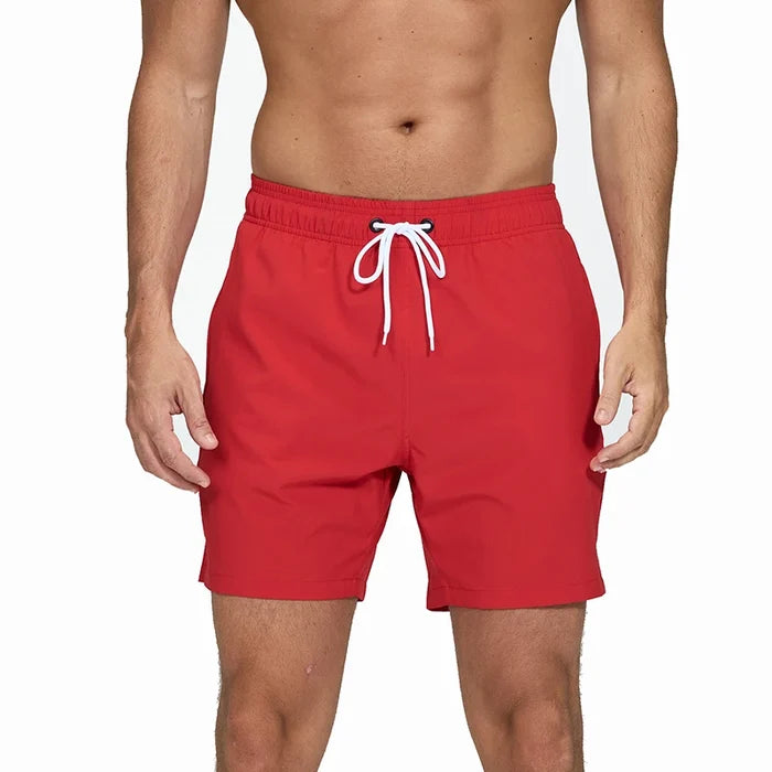 Men's Quick-Dry Swim Trunks with Zipper Pockets & Mesh Lining