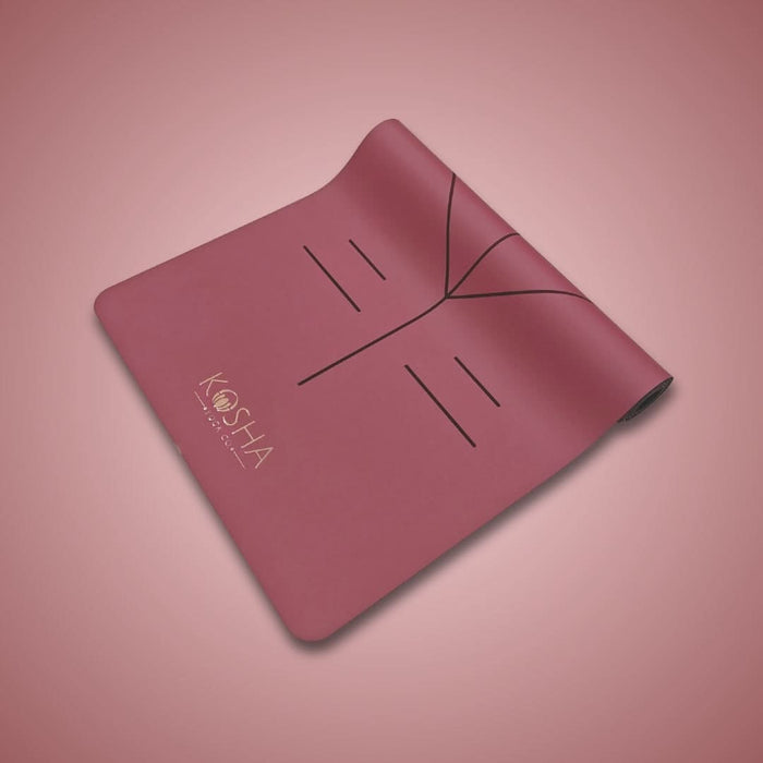 Kosha yoga mat with natural rubber in Merlot colour