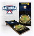Michigan Big House at Night cornhole boards