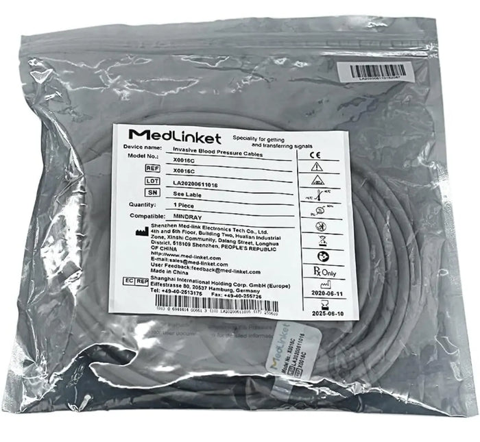 Mindray X0016C for Invasive Blood Pressure Cable MedLinket blood pressure cable SelfiMed UK