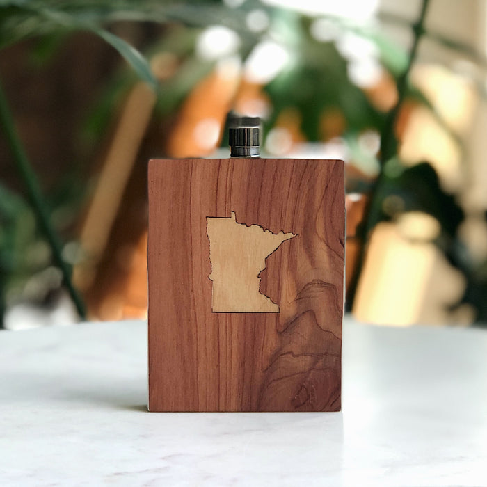 Minnesota State Inlay Flask