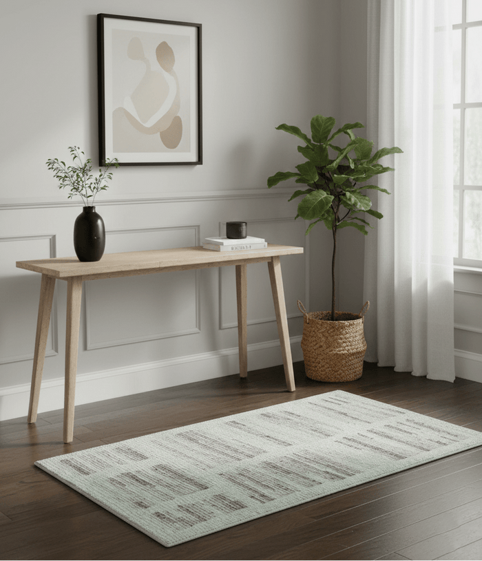 Modern Contemporary Beige Hand Knotted 2x3 Wool Area Rug - The Rug Decor